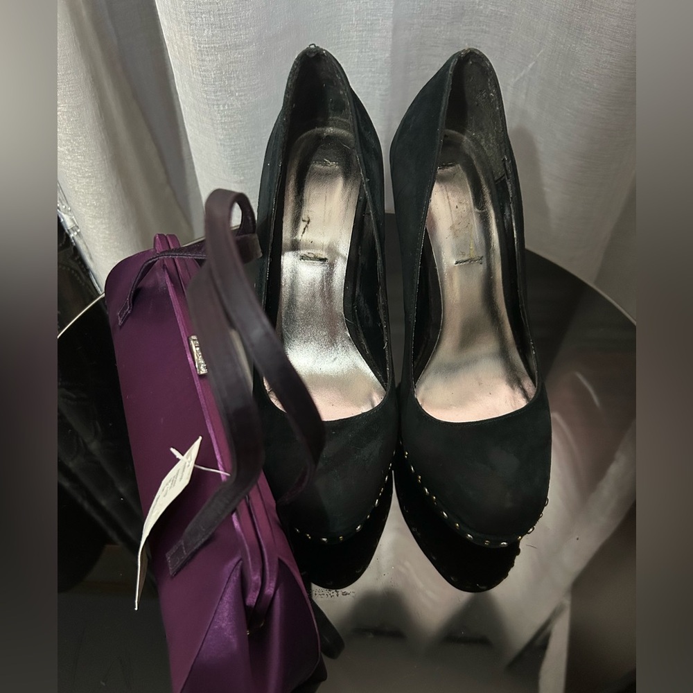 Elegant Black Heels with Studded Detail